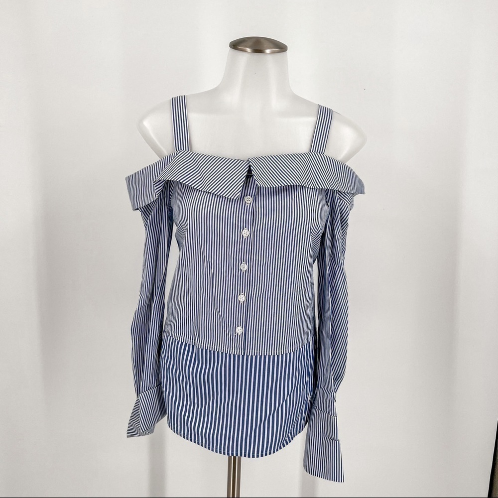 Allison Joy- Blue & White Stripe Top